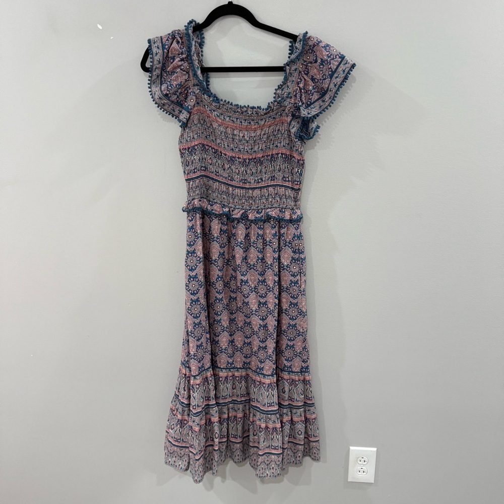 Sea New York Dress Parker Smocked Flutter Sleeve Midi in Lilac Floral Print - Picture 4 of 6